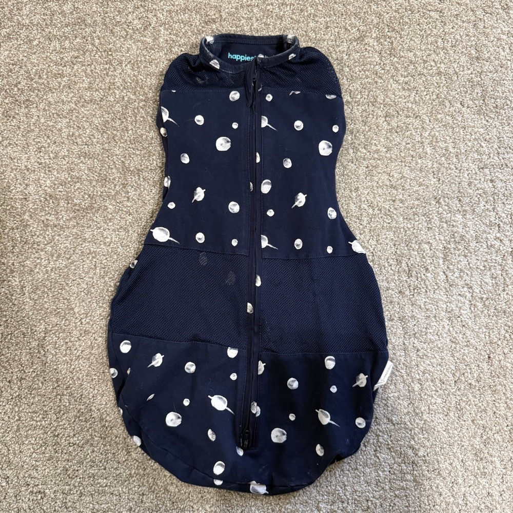 Happiest‎ Baby Sleepea Swaddle Sack Navy White Planet Print Small 5-12 lbs